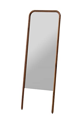 NO WHERE LIKE HOME 全身鏡 姿見 スタンドミラー アーチ 幅55cm 転倒防止ひも付属 ウォールナット 木製 無垢 厚み3.2×幅55×高さ160cm スーク 関家具 347498