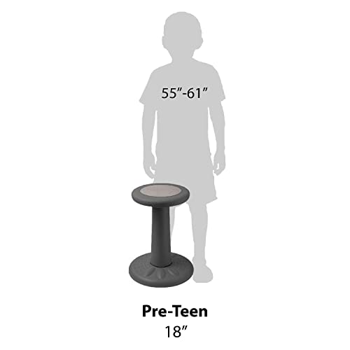 Image of Studico ActiveChairs Kids Wobble Stool, Flexible Classroom Seating Improves Focus, Posture & Helps ADHD /ADD. Get The Wiggles Out Active Fidget Desk Chairs, Pre-Teen 17.75 inch Chair, Ages 7-12, Grey