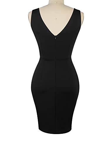 oxiuly Women's Wrap V Neck Bodycon Ruched Cocktail Party Dress Chic Church Wedding Club Pencil Dresses OX3453