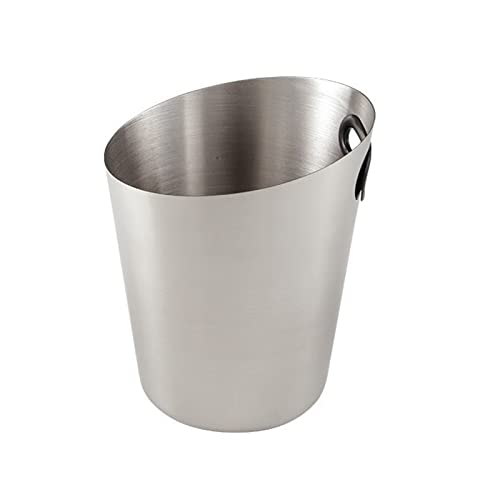 Cubo de hielo de acero inoxidable plateado de 5 litros para enfriar botellas