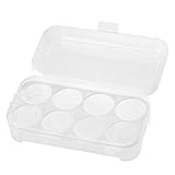 Egg Storage Holder Case Tray Plastic Fridge Freezer Eggs Container Storage Box Organiser Refrigerator Dispenser with Lid Carry Box Picnic Camping Outdoor Egg Carrier Travel Portable 8 Grid Clear 1pc