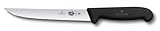 Victorinox Fibrox Tranchiermesser, Scharfes Küchenmesser für Fleisch und Geflügel, 18 cm, Gerade Klinge, Schmal, Rostfreier Stahl, Schwarz