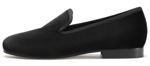 Image of Journey West Women's Velvet Loafer Flat with Embroidery Velvet Slippers
