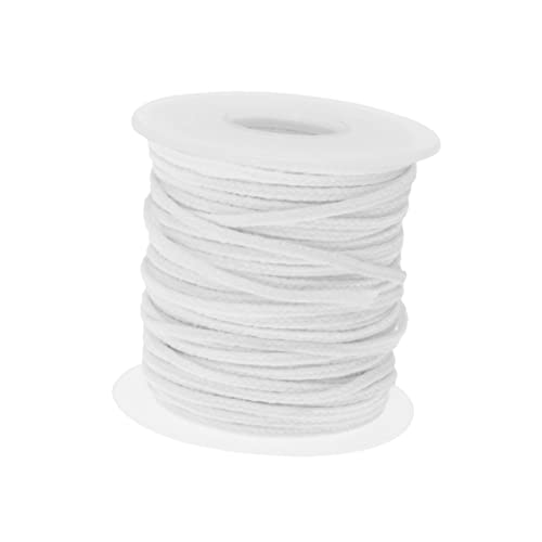 LIFKOME 1Roll Pre Waxed Candle Wick Spool Strands Braided Cotton Wicks for DIY Candle Making for Pillars and Tapers Easy to White Color