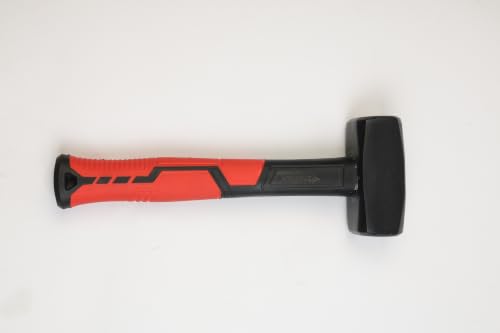 Image of SPARTAN 1240g Club Hammer | Drop Forged Carbon Steel Head with Pointed Chisel End | Heavy Duty Fibreglass Anti-Slip Handle | Masonry, Stone Cutting, Brickwork, Concrete & Demolition Hammer