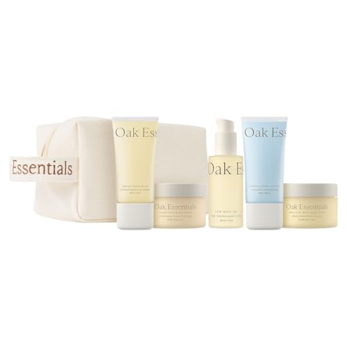 Oak-Essentials-Travel-Body-Routine-TSA-Friendly-Mini-Body-Care-Set-with-Wash-Scrub-Lotion-Oil-Balm-Linen-Travel-Bag Oak Essentials Travel Body Routine | TSA-Friendly Mini Body Care Set with Wash, Scrub, Lotion, Oil, & Balm + Linen Travel Bag - Image 1