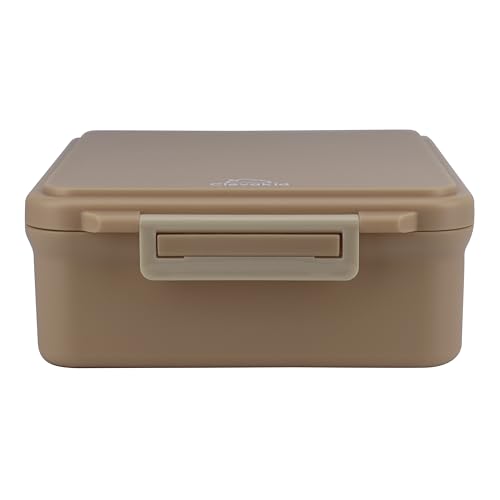 Image of Bento Mega Lunch Box, carrying handle - 4 No-Mix Compartments | Microwave & Dishwasher Safe | for Adult, Preschool, School 1600ML, OZ (Brown Latte)