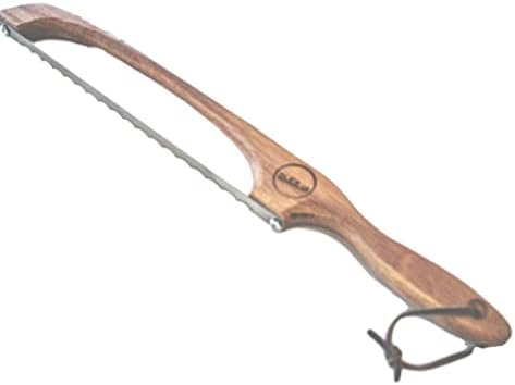 BREAD SLICER ISLICE.ca Serrated Bread Knife - Solid Oak Bow Bread Cutter for Homemade Bread - 17 inch - Easy Grip Handle For Slicing Bagels, Sourdough Loaf, Baguette - Premium Kitchen Gift