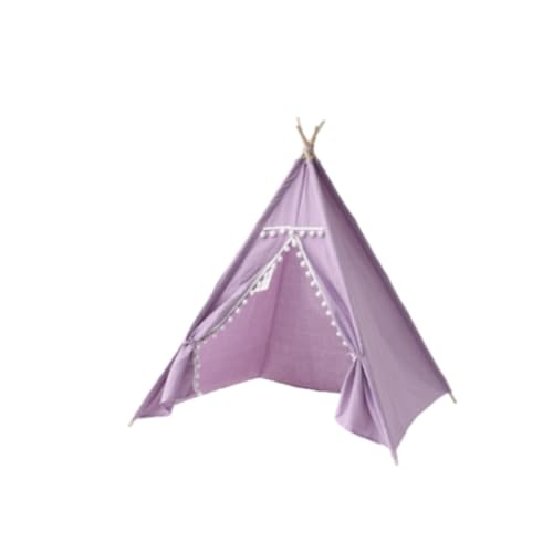 Tente tipi enfant en coton lin violet pour chambre et jeux