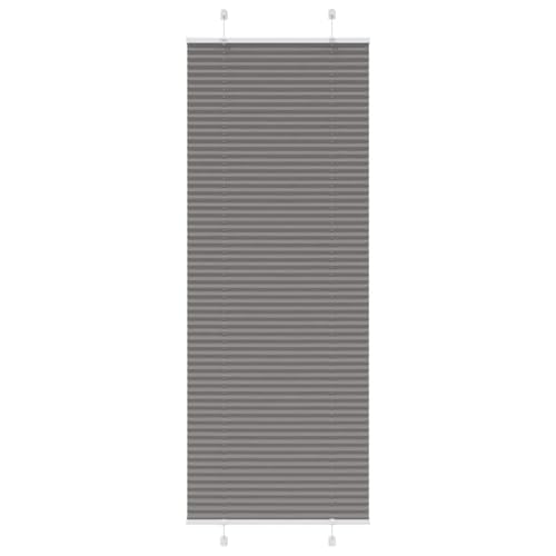 Anthrazitfarbiges Plissee 75x200 cm mit Sichtschutz Sichtdichter Sonnenschutzrollos