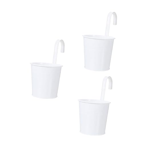 Supvox 3 Stück Eisen Hängetopf mit Abnehmbarem Haken Rustikaler Balkon Blumentopf Hängender Pflanzkübel für Garten Dekoration Vielseitig als Blumenampel und Aufbewahrung Geeignet