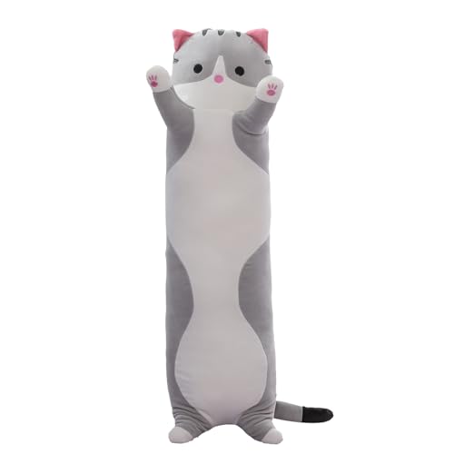 SHINUOER Cute Cat Plush Long Body Pillow – Soft Cartoon