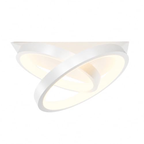 Image of 50W Round LED Ceiling Light, Modern Chandelier Ceiling Lamp, 3 Color Modes Warm /Natural /Cool White, CRI 97 Eye Protection, Anti-Glare Lighting for Bedroom, Living Room, Hall, Office, White