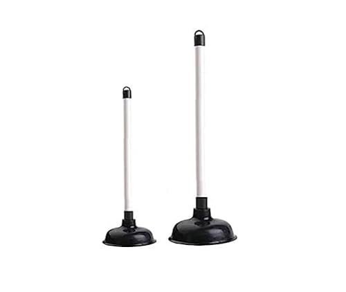 2 x Drain Plunger Set, Toilet Plunger with Strong Suction Performance Drain Sink Plunger Toilet Pump Unblocker, Strong Suction Rubber Cup with Strong Handle Drain Cleaner Easily Clear All Blocked