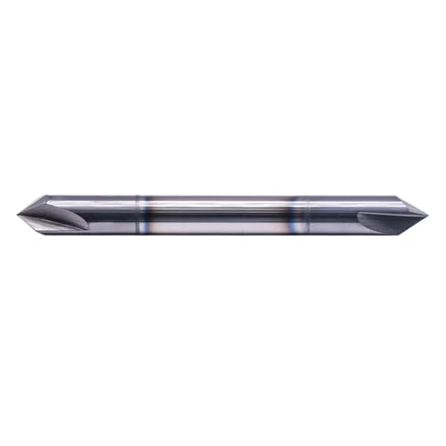 Image of 1 /4 inch 2 Flute 90 Double End Solid Carbide Chamfer End Mill - AlTiN Coated | 90 Chamfer Angle, V Groove Router, 1 /4 inch Shank 2-1 /2 inch OAL For Milling Wood, Alloy Steel, Carbon Steel, Cast Iron, Copper