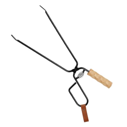 ibasenice Pinzas para de Barbacoa de Hierro Herramienta para Camping Mango Largo 30 Cm Clip de Barbacoa Quemaduras Acero Duradero