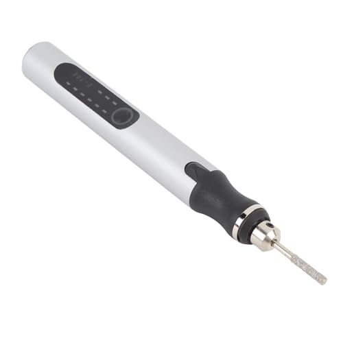 Chrees Lápiz de Grabado Eléctrico, 10 W, 3 Velocidades Ajustables, Recargable, Inalámbrico, Portátil, con 20 Agujas de Pulido, para Joyería, Metal, Vidrio, Madera y piedra.