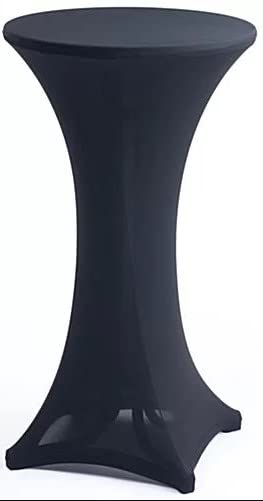 Confezione da 5 copritavolo rotondo in spandex elasticizzato per cocktail - Tovaglie aderenti - Ideale per banchetti, ristoranti, matrimoni, feste, compleanni - 80 cm - Nero