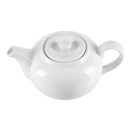 Olympia White Ware Teapots 852Ml 30Oz Porcelain Infuser Innovative Design 4pc
