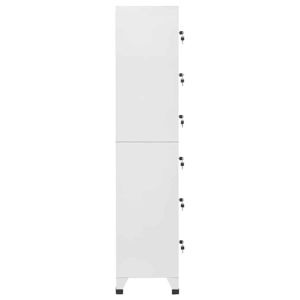 vidaXL Armoire à Casiers Classeur Meuble de Rangement d'Equipements de Sport Produits de Nettoyage Intérieur Bureau Gris Clair 38x40x180 cm Acier