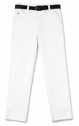 Image of CAVIO Boys Stretchable Solid Regular Fit Trousers with Belt