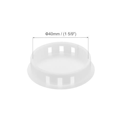 Image of MECCANIXITY 100PCS 40mm(1 9 /16 inch) White Plastic Hole Plugs, Flush Type Panel Hole Plugs Insert End Caps for Locking Hole Tubes Furniture Cabinet