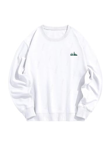 ZAFUL Men's Graphic Sweatshirts Long Sleeve Crewneck Vintage Printed Streetwear Casual Drop Shoulder Pullover Tops