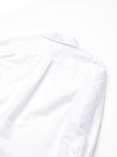 Amazon Essentials Kids Boys Uniform Long-Sleeve Woven Oxford Button-Down Shirts, White, Medium