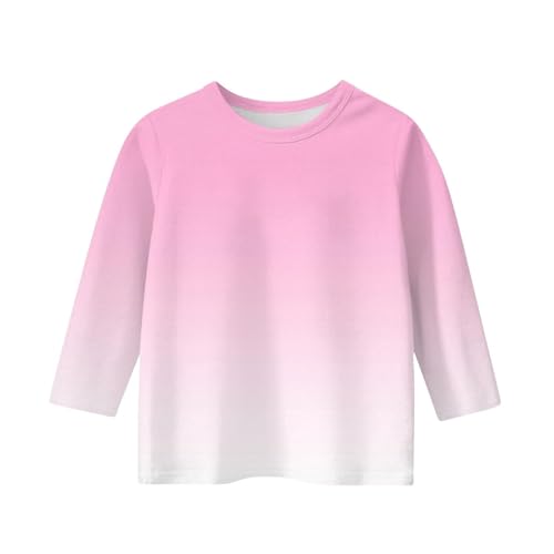 Teen Girls Floral 3/4 Length Sleeve Top Summer Crewneck Casual Athletic Blouse for Kids Soft Comfy (Pink #2, 8-9 Years)2