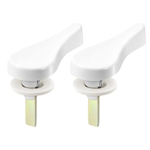 Zonon 2 Sliding Door Latch Lever Spindle White Steel Pin Set for Patio Door Replacement Hardware