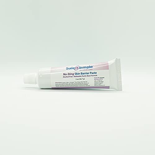 Safe N' Simple Alcohol-Free Skin Barrier Ostomy Paste Malleable Pectin Based Formula, Sting-Free Ostomy Paste 2 Oz Tube,Plain #TOP2