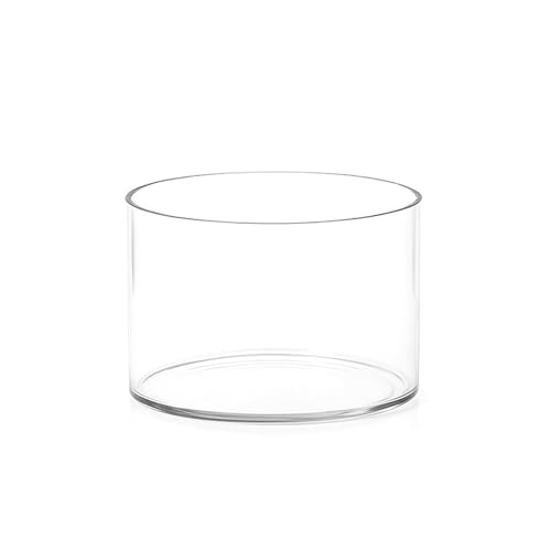 Image of KALAKRITI 6 Inch Clear Glass Cylinder Vase | Flower Vase, Lucky Bamboo Planter & Open Terrarium Container | Decorative Bowl for Floating Candles, Floral Arrangements & Table Centerpieces (Pack of 1)