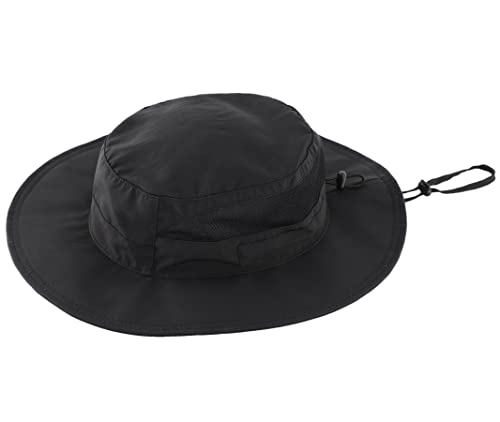 Connectyle Chapéu de sol masculino Boonie com proteção UV, pesca, caminhada, acampamento, Preto, G