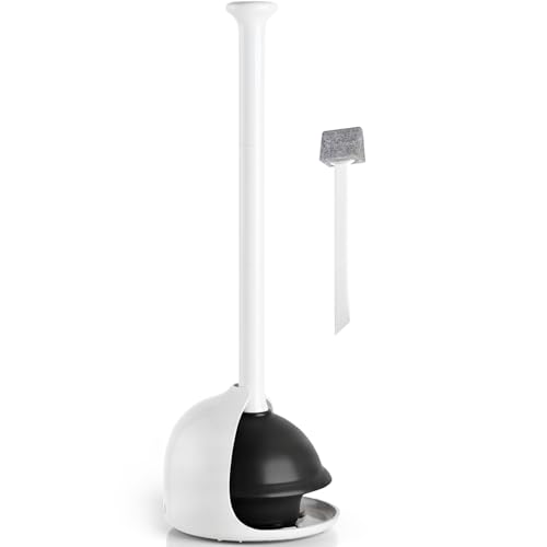 Heavy Duty Toilet Plunger with Holder