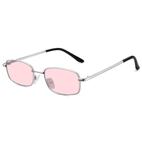 Lunettes de soleil rectangulaires monture carrée étroite finition soignée