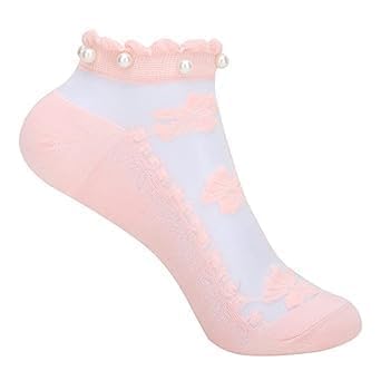 DRAAMAURA Girls Lace Ruffle Ankle Socks Pack of 3 Pair Soft Cotton Frilly Princess Socks for Girls 5 to 8 Years Breathable Assorted Colours for School Party Casual Everyday Wear Multicolor 2