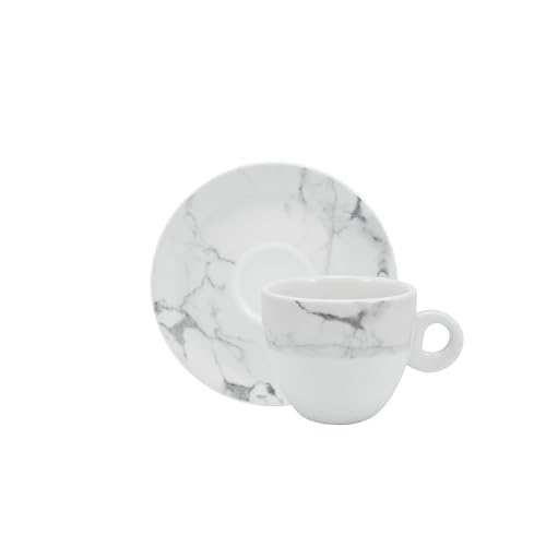 Serviço 28 peças Porcelana Mármore Cinza