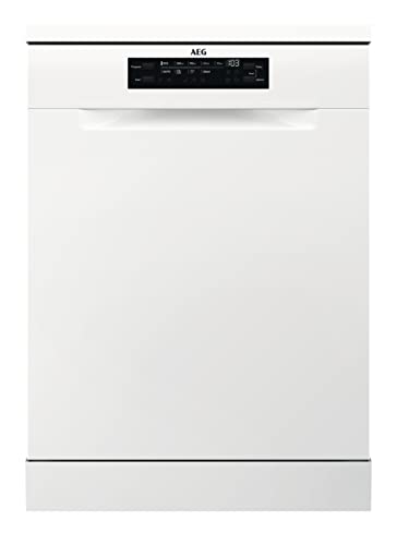 AEG 7000 Series Freestanding Dishwasher, FFB73727PW, GlassCare SatelliteClean, Dishwasher, 60 cm, 15 place settings, AirDry, Energy Class D, White
