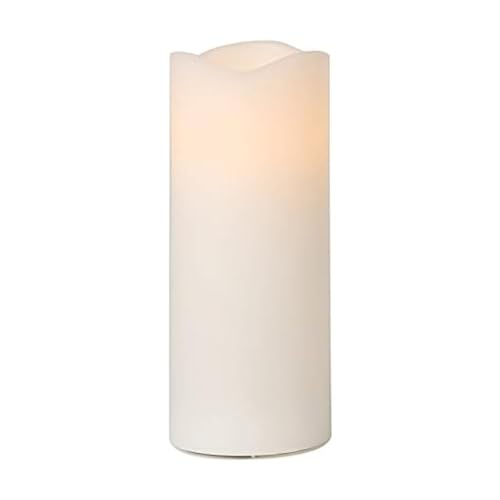 Mikasa Real Wax Wavy Top Flameless Candles, Exquisite White Battery Candles for Wedding, Christmas...