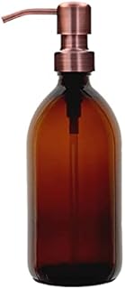 Amber Glass Bottles 500ml Soap Dispenser with Metal Pump (BPA-Free) Brown Glass Empty Soap Dispensers  Reusable Refillable Eco friendly, Sustainable Living/ Gift (Black Satin-Finish, 2)
