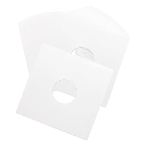 20 fundas interiores para discos de vinilo, papel kraft blanco, reutilizables, cuadradas, 30,5 cm