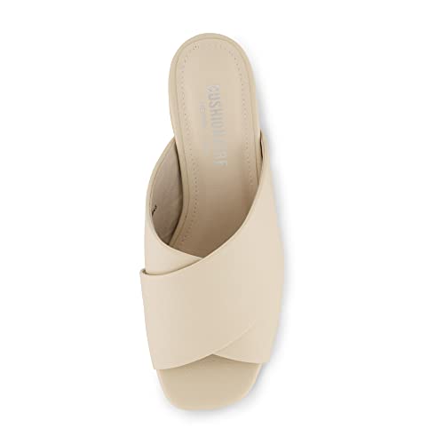 Sandale à Talon Bloc Large Largeur Nu-Pied Confortable Sable 40