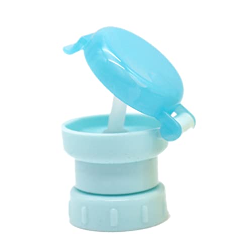 MOBUTOFU 5個 こぼれないボトルトップの変換 子供用ジュース こぼれボトルカバー 虹の吹流し 水筒ストローふた 哺乳瓶カバー 幼児用飲料ボトルの蓋 ジュースソーダキャップ Blue
