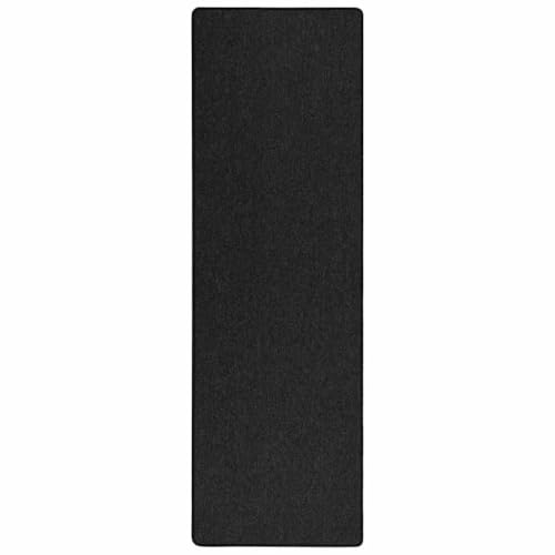 vidaXL Teppichläufer Anthrazit 80 x 500 cm 100% Polypropylen, Flur-Läufer, moderner Stil, rutschfest, schickes Wohndeko, Polypropylen-Teppich, weiche Fußbodenverbesserung
