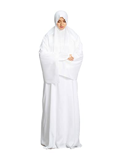 Mehar Hijab's Womens White Prayer Dress Namazi White Dress