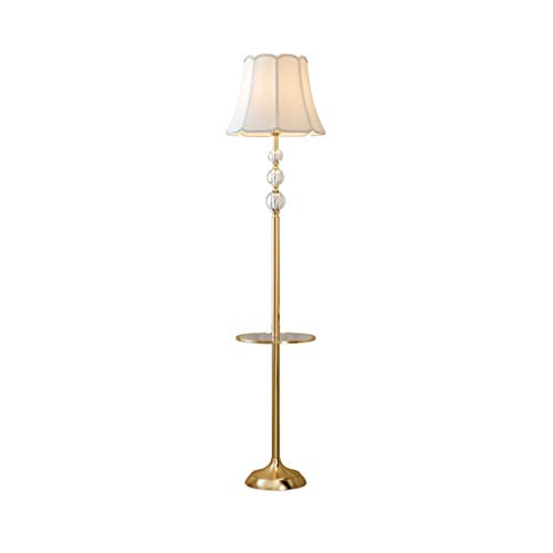 Preisvergleich Produktbild Amerikanischer Minimalist Stehleuchte Handgefertigte Spitze-Gewebe-Lampenschirm Kristall Doppelschmiedeeisen Fußschalter Gold Standard-Lampe for Wohnzimmer 64" (Größe : B)