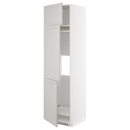 ProTuning METOD High Cab f Nevera/congelador con 3 puertas, blanco/Lerhyttan gris claro, 60 x 60 x 220 cm