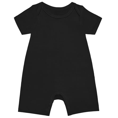 Image of GUISBY Rayon Baby Pajamas, Short Sleeve Footless Rompers, Snap Closure Sleeper for Boy Girls