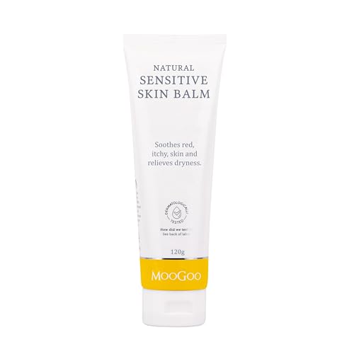 MooGoo Natural Sensitive Skin Balm - Relief for Dry, Itchy Skin with Soothing Ingredients. Also Suitable for Babies & Adults prone to Eczema, Dermatitis & Psoriasis, 120g / 4.2oz.