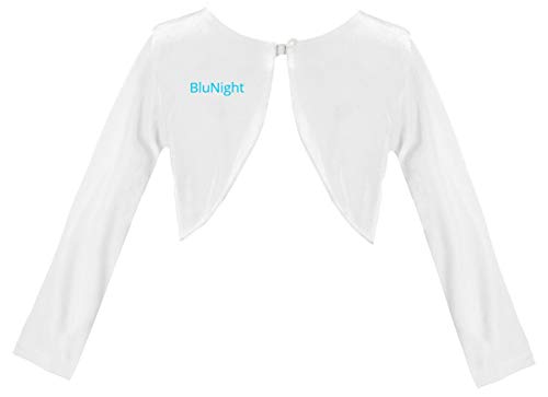 Image of BluNight Collection Little Girls Long Sleeve One Button Velvet Bolero Sweater Jacket Dress Cover Up